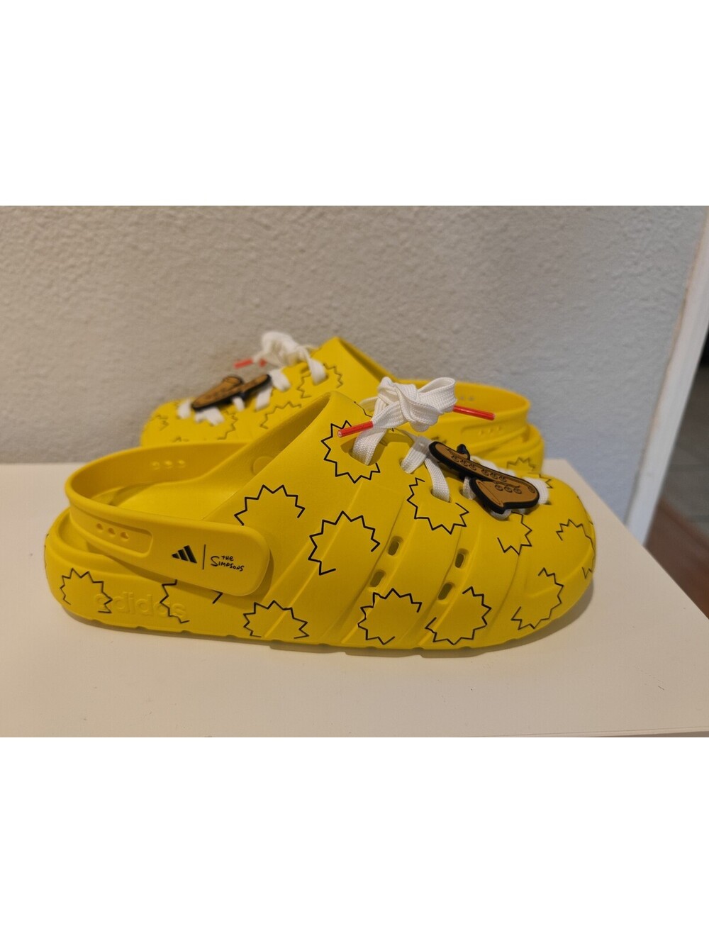 Adidas Yellow Slip-On Clogs with Maple Leaf Design Size 10